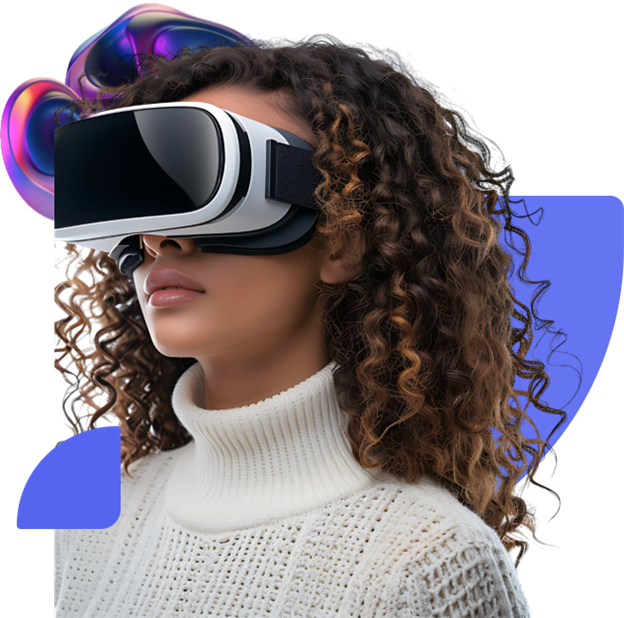 Woman with VR headset